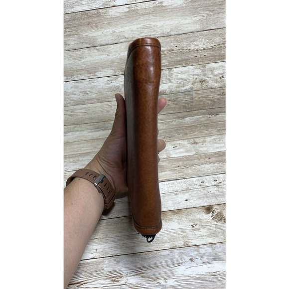 Ashton Pen Holder Case Brown Leather Suede Lining Zipper Closure Collectors USA - Picture 5 of 8